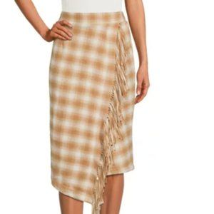 Women's Fringed Faux Wrap Skirt, NWT